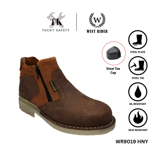 WR9019 HNY -WEST RIDER MEN'S WORKING SAFETY BOOT / KASUT SAFETY KERJA LELAKI / MEN'S LEATHER WORKING SAFETY BOOT