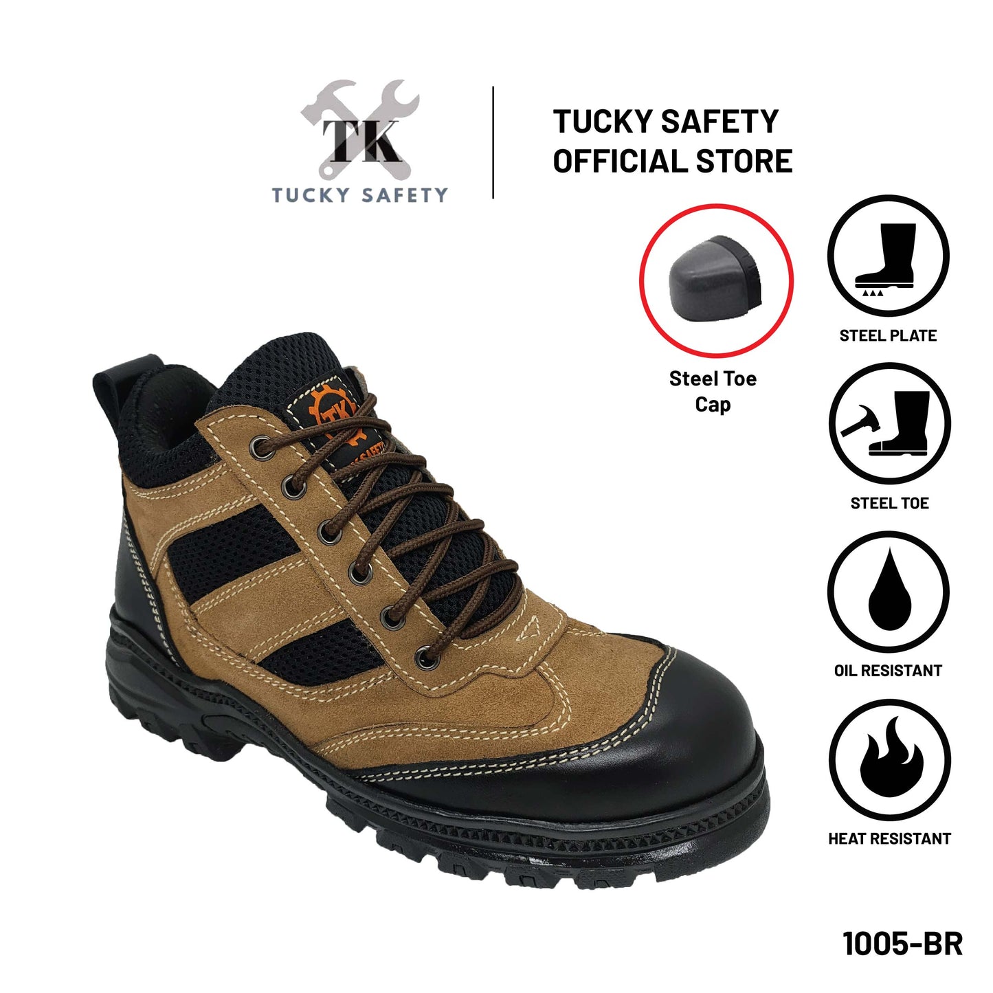 TK-1005 SERIES TK MEN'S SPORT DESIGN SAFETY SHOES /STEEL TOE STEEL PLATE / LELAKI SAFETY BOOT LACE UP SAFETY SHOE
