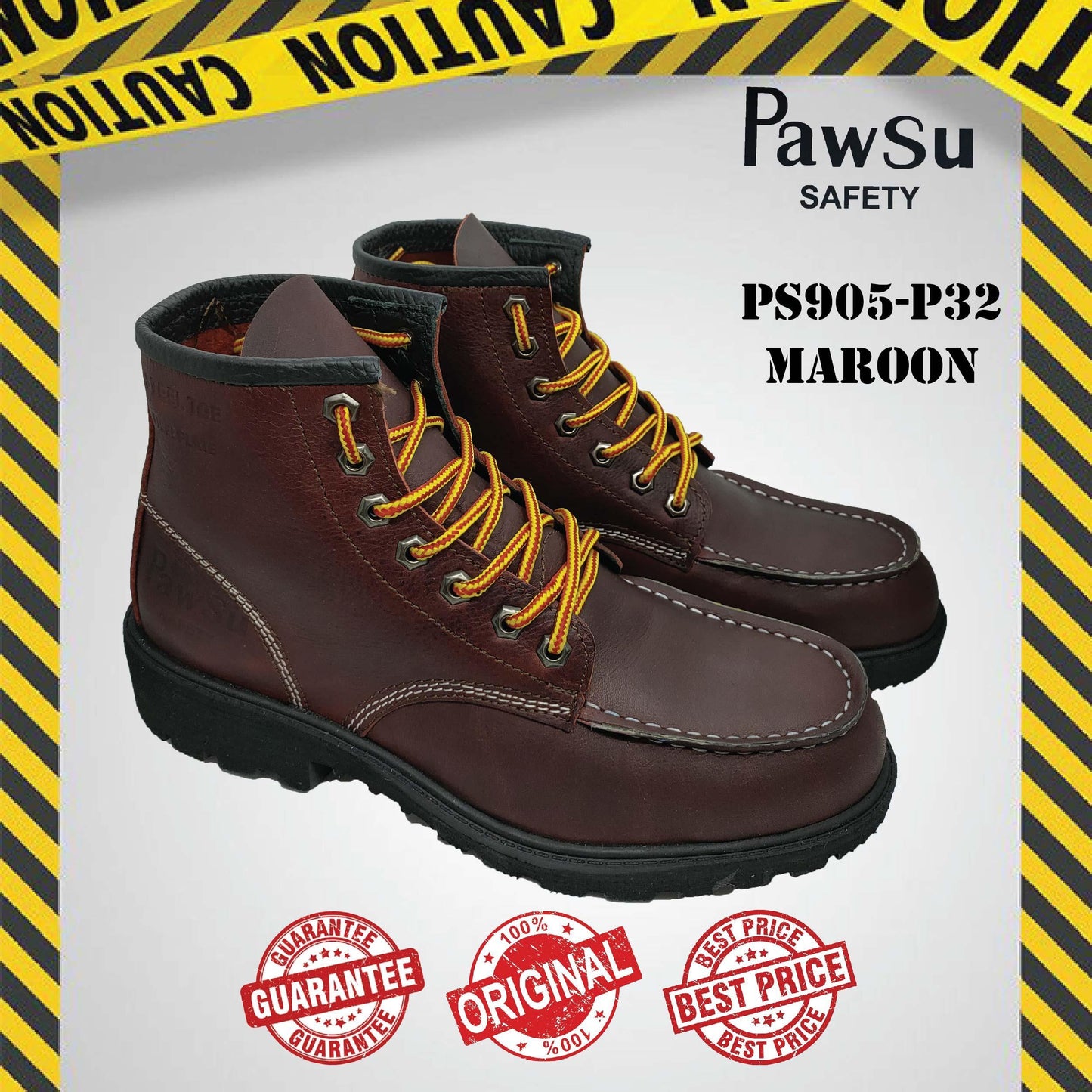 PS905 SERIES PAWSU MEN'S SAFETY BOOT / STEEL TOE PLATE HEAVY DUTY SAFETY BOOT / KASUT KERJA LELAKI