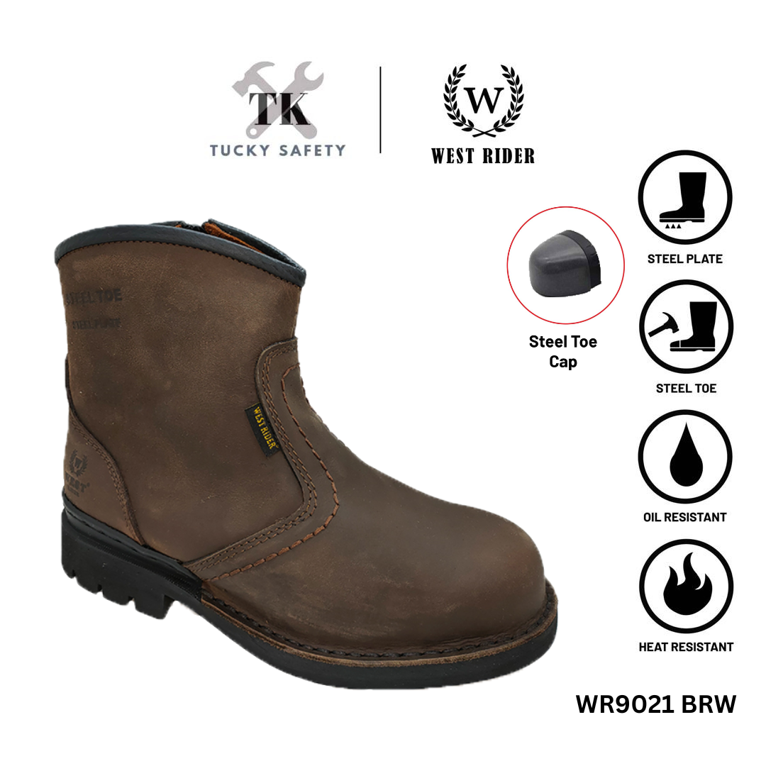 WR9021-WEST RIDER MEN'S WORKING SAFETY BOOT / KASUT SAFETY KERJA LELAKI / MEN'S LEATHER WORKING SAFETY BOOT