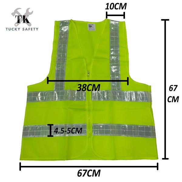【READY STOCK】VEST YELLOW FREE SIZE SAFETY WORKING VEST REFLECTIVE TAPES / ZIPPER VEST / BREATHABLE