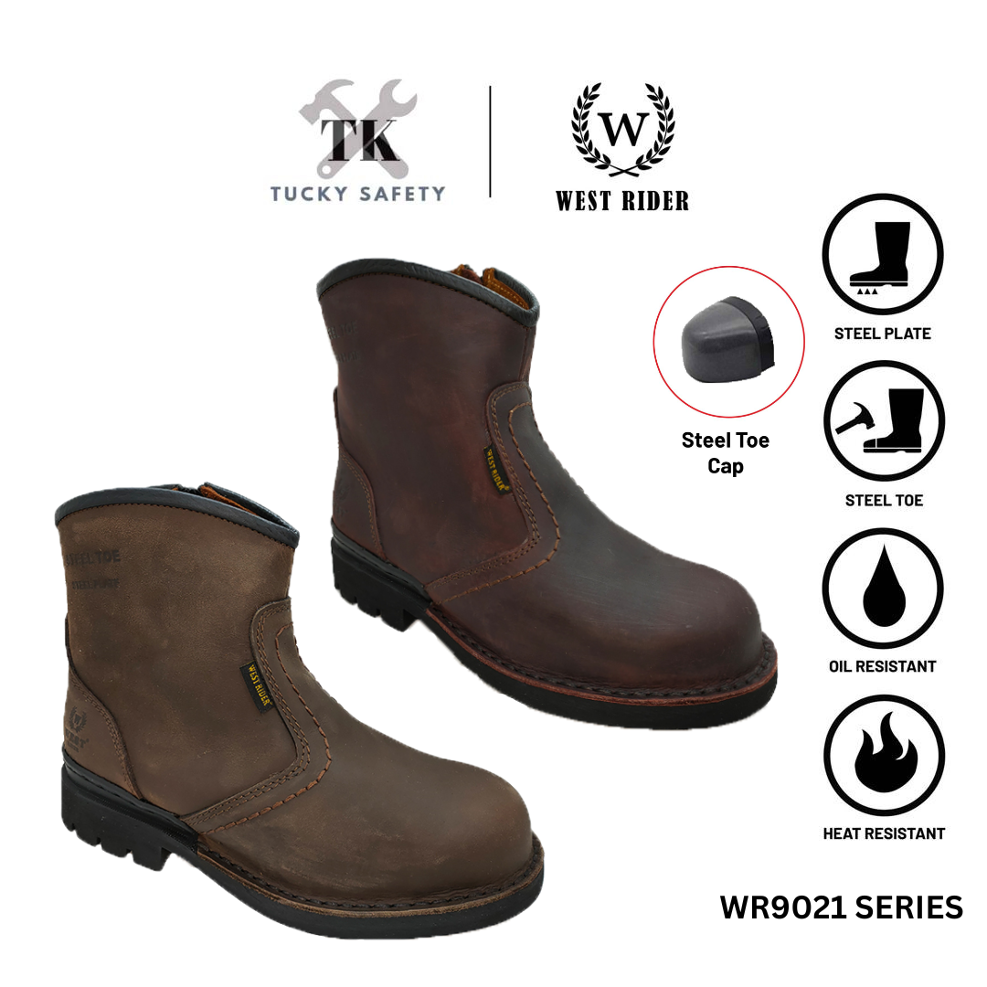 WR9021-WEST RIDER MEN'S WORKING SAFETY BOOT / KASUT SAFETY KERJA LELAKI / MEN'S LEATHER WORKING SAFETY BOOT