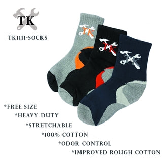 TK1111 SOCKS - READY STOCK TK HEAVY DUTY SAFETY MEN SOCK / STOKING LELAKI KERJA TAHAN LASAK / STRETCHABLE 100% COTTON