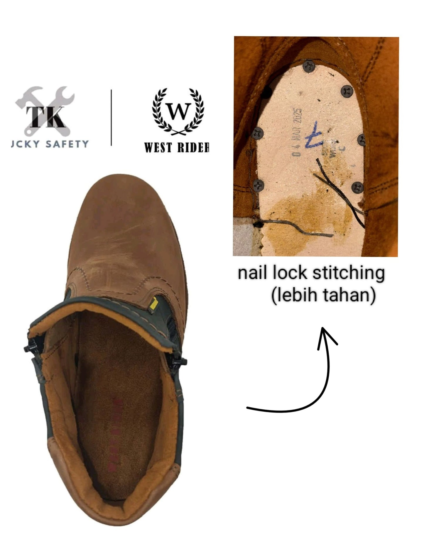 WR9019 BG -WEST RIDER MEN'S WORKING SAFETY BOOT / KASUT SAFETY KERJA LELAKI / MEN'S LEATHER WORKING SAFETY BOOT