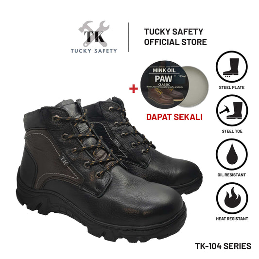 TK104 SERIES TK BUT KESELAMATAN LELAKI MEN'S SAFETY SHOES / STEEL TOE STEEL PLATE / KASUT KERJA LELAKI SAFETY BOOT