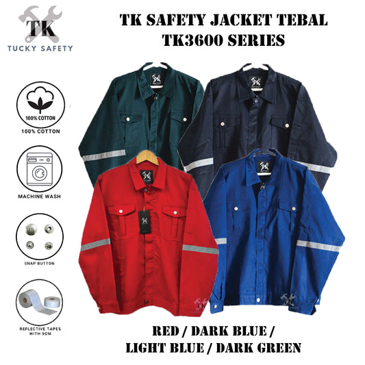 TK3600 - TK 100% COTTON TEBAL MEN'S SAFETY WORKING JACKET TEBAL / WORKING JACKET / BAJU KERJA TEBAL LELAKI 3600