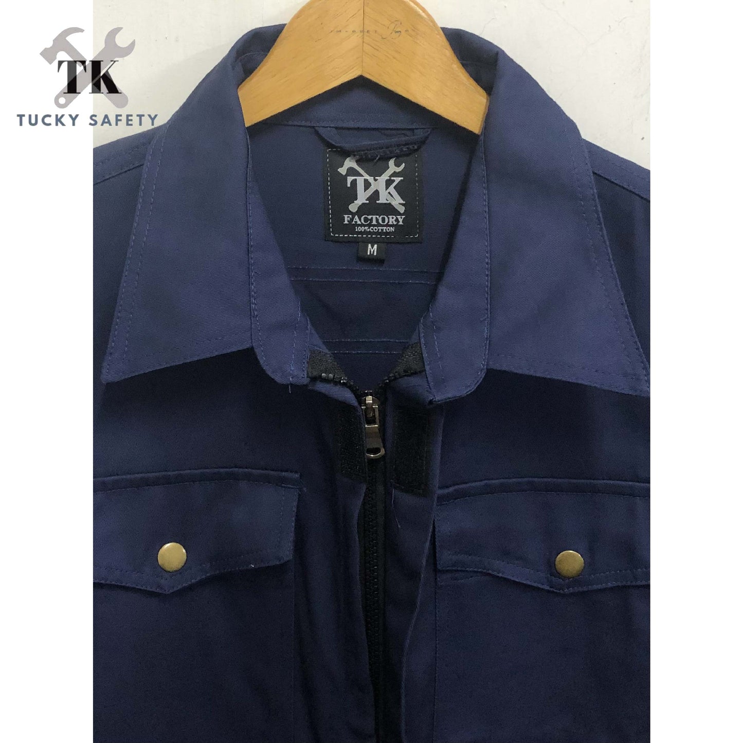 TK 3800 - 240GSM SIZE XS - 5XL TK SAFETY JACKET TEBAL / WORKING JACKET / SLEEVE GOLD BUTTON / CLOTHES BAJU KERJA LELAKI