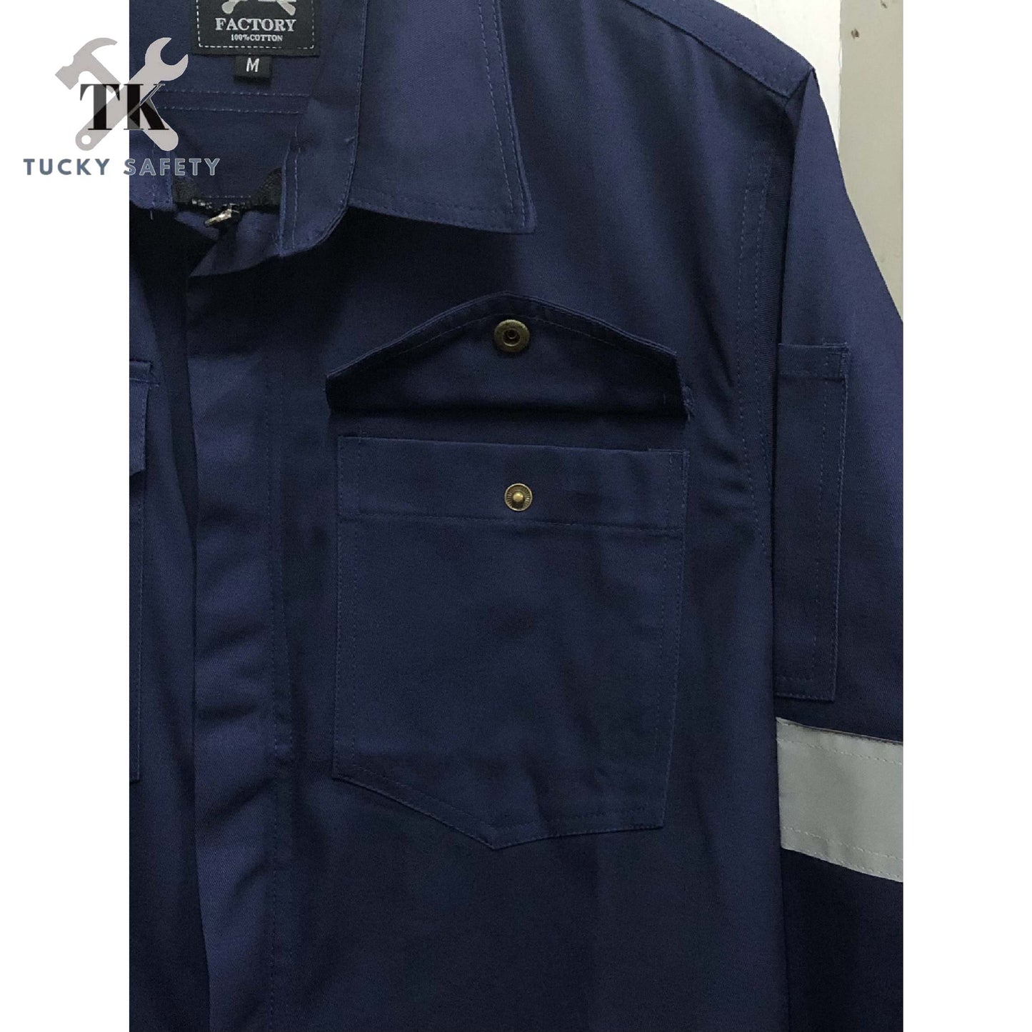 TK 3800 - 240GSM SIZE XS - 5XL TK SAFETY JACKET TEBAL / WORKING JACKET / SLEEVE GOLD BUTTON / CLOTHES BAJU KERJA LELAKI