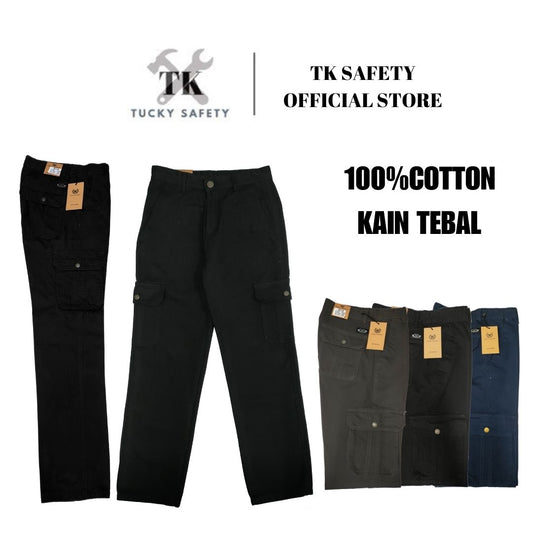 921 SERIES -( SIZE 28-50 ) SELUAR CARGO KERJA KAIN TEBAL POKET TEPI LELAKI / WORKING CARGO PANTS STRAIGHT CUT