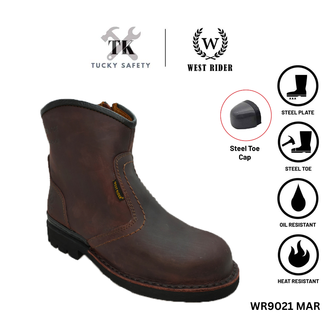 WR9021-WEST RIDER MEN'S WORKING SAFETY BOOT / KASUT SAFETY KERJA LELAKI / MEN'S LEATHER WORKING SAFETY BOOT