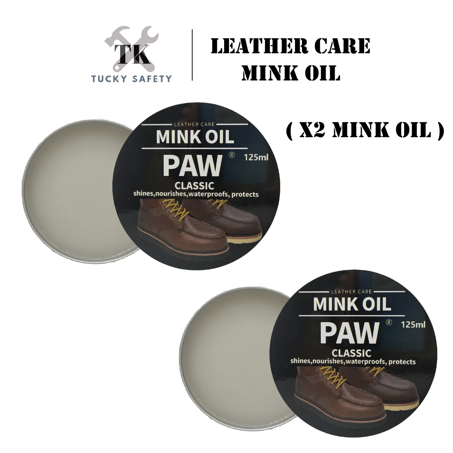 LEATHER CARE MINK OIL / SHOE BRUSH PONY HAIR HORSE HAIR BRUSH / PENGILAT KASUT NEUTRAL 125ML