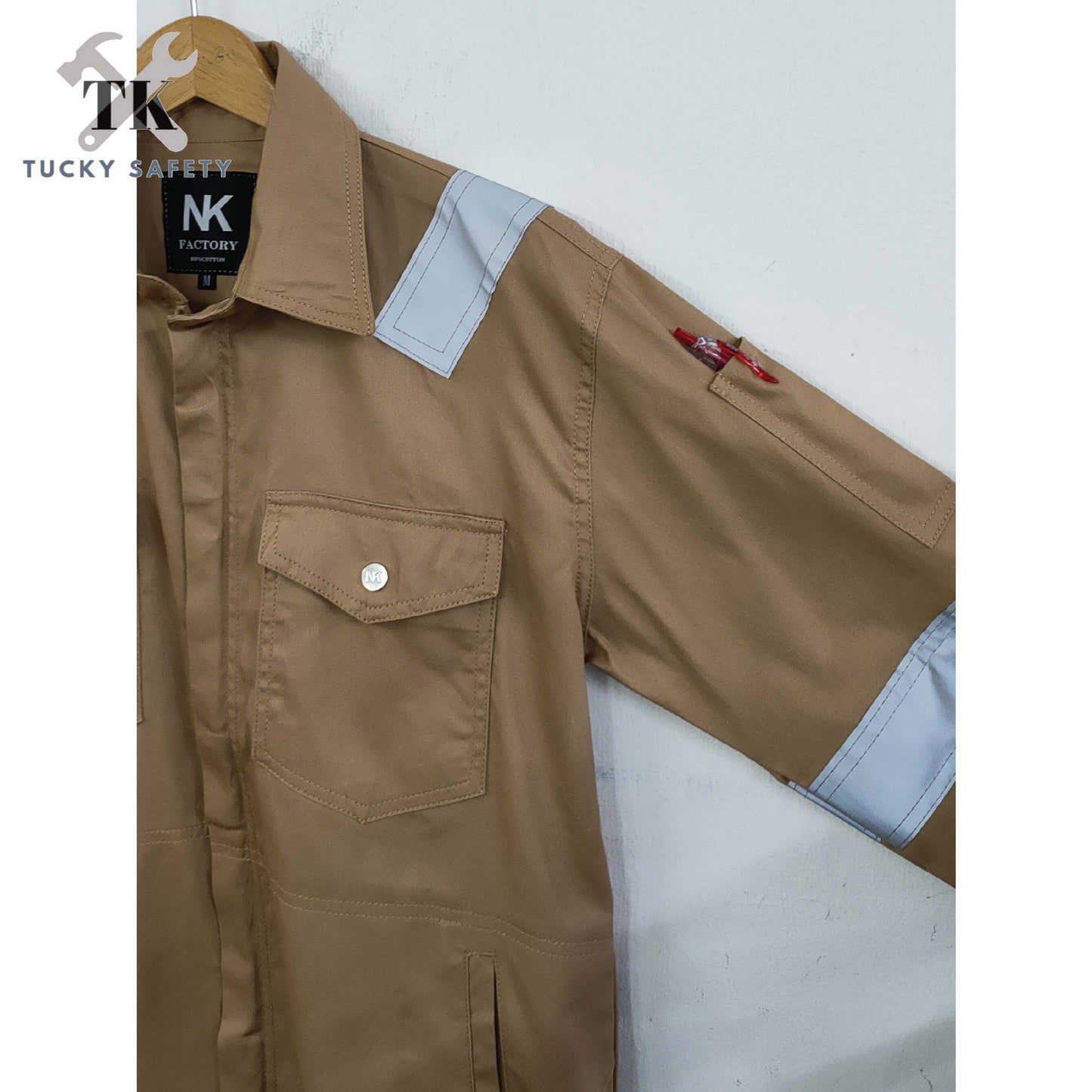 TK3800 -  ( SIZE S-5XL ) PPE 100% COTTON MEN'S WORKING JACKET / BAJU KERJA LELAKI 3800 - SHOULDER LINE