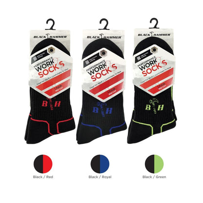 ST00219 - BLACK HAMMER Heavy Duty Sport Series Performance Socks Durable Comfort Cotton Sock Breathable Stokin Lelaki Kerja