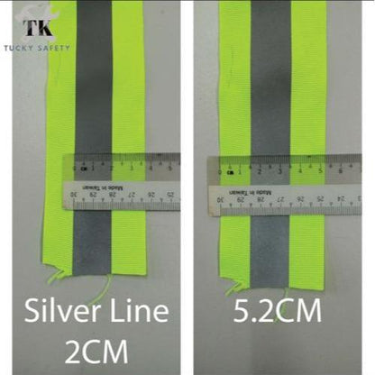 FABRIC SAFETY REFLECTIVE TAPE / REFLECTIVE LINE / TAPE PANTULAN KESELAMATAN / GREEN SILVER REFLECTIVE SILVER REFLECTIVE