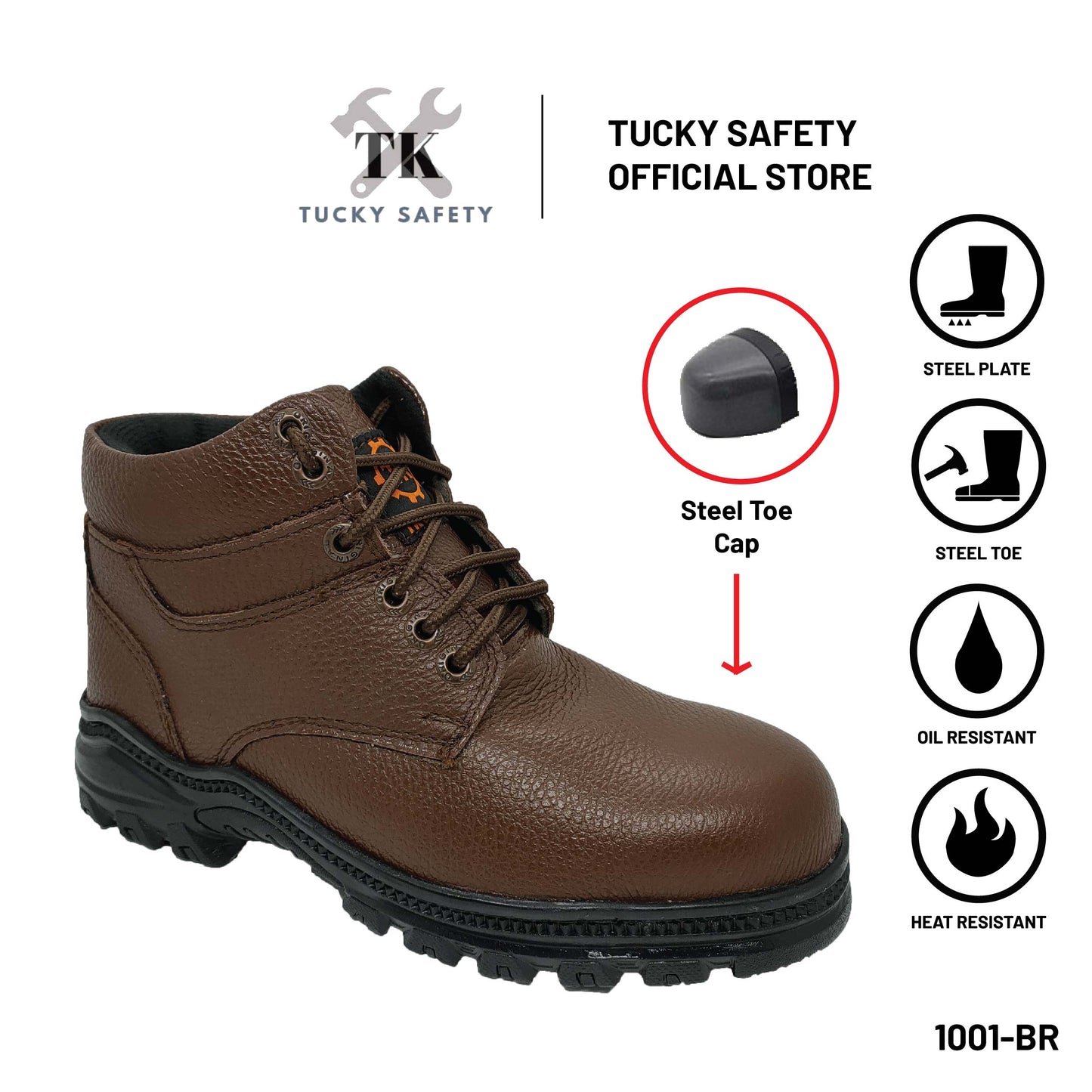 1001 SERIES TK MEN'S SAFETY SHOES /STEEL TOE STEEL PLATE / KASUT KERJA LELAKI SAFETY BOOT LACES SAFETY BOOT IKAT TALI