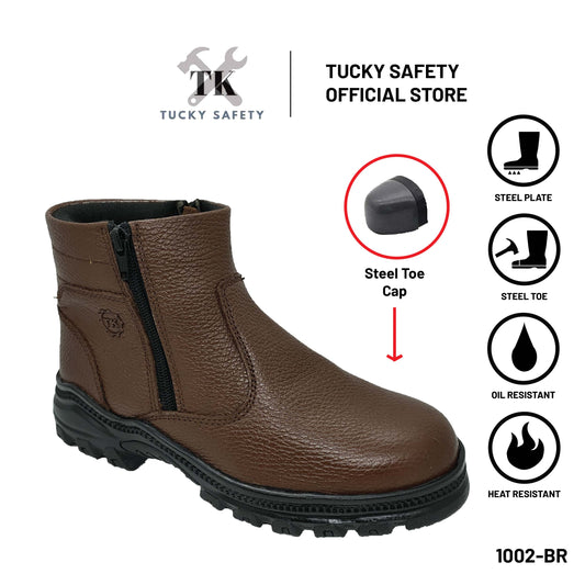 1002 SERIES TK MEN'S SAFETY SHOES /STEEL TOE STEEL PLATE / KASUT KERJA LELAKI SAFETY BOOT ZIP SAFETY BOOT ZIPPER SAFETY