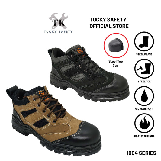 1004 SERIES TK MEN'S SPORT DESIGN SAFETY SHOES /STEEL TOE STEEL PLATE / LELAKI SAFETY BOOT LACE UP SAFETY SHOE