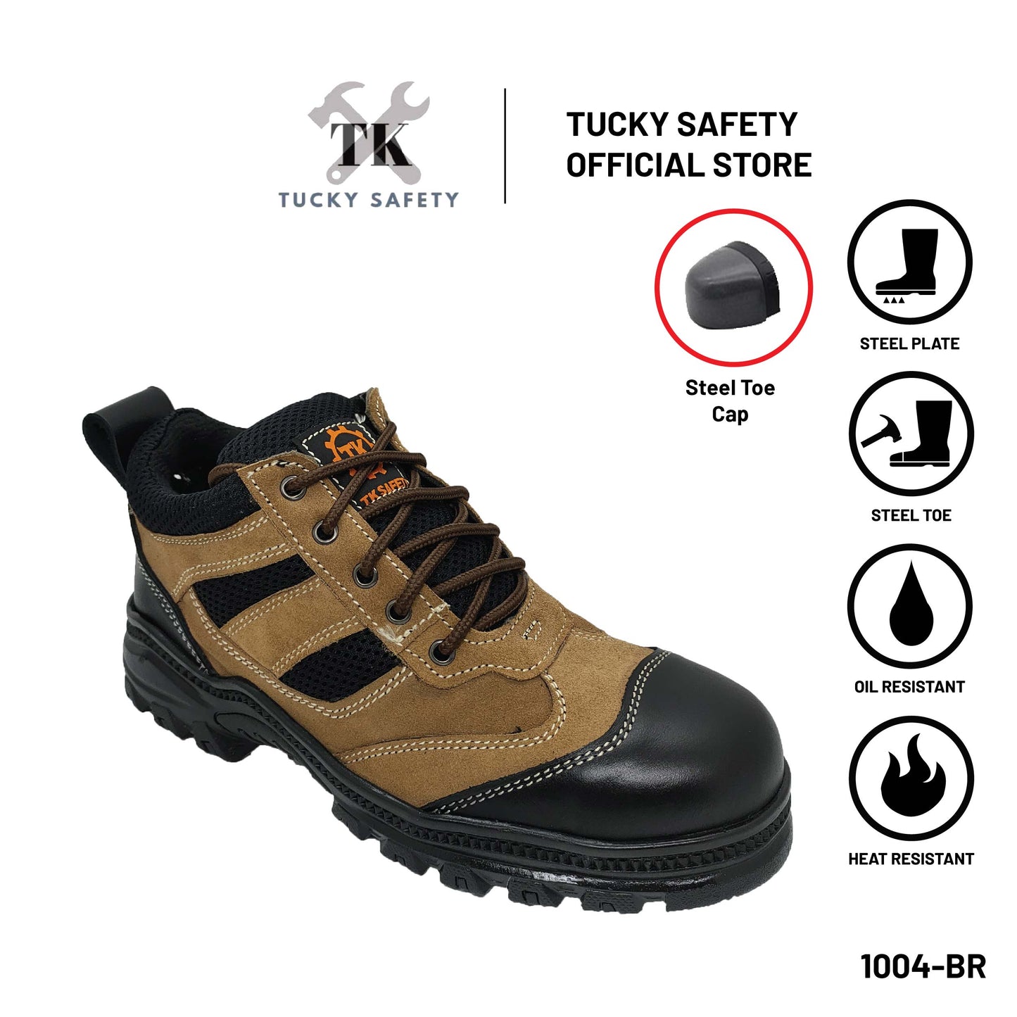 1004 SERIES TK MEN'S SPORT DESIGN SAFETY SHOES /STEEL TOE STEEL PLATE / LELAKI SAFETY BOOT LACE UP SAFETY SHOE