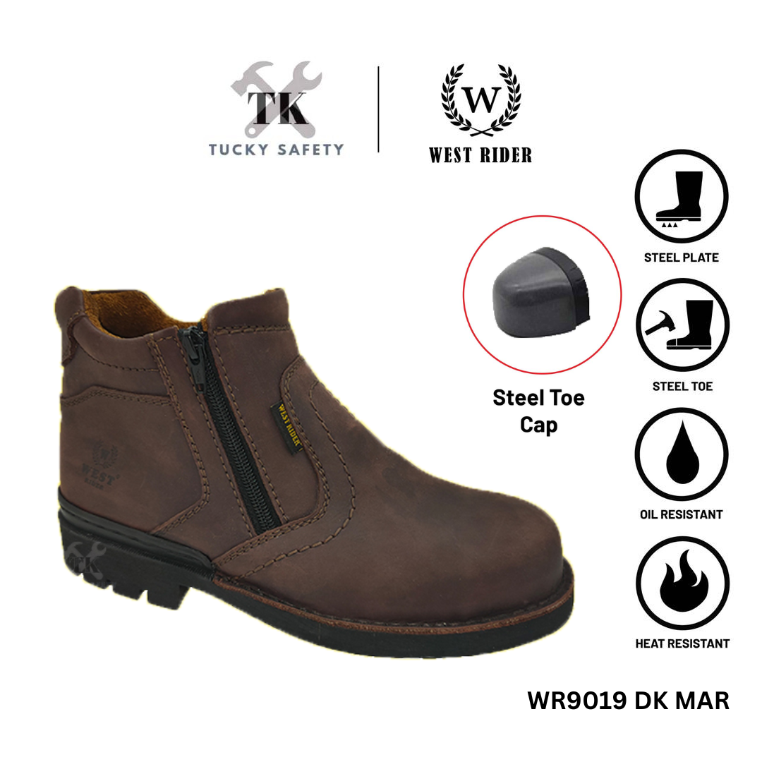 WR9019 -WEST RIDER MEN'S WORKING SAFETY BOOT / KASUT SAFETY KERJA LELAKI / MEN'S LEATHER WORKING SAFETY BOOT