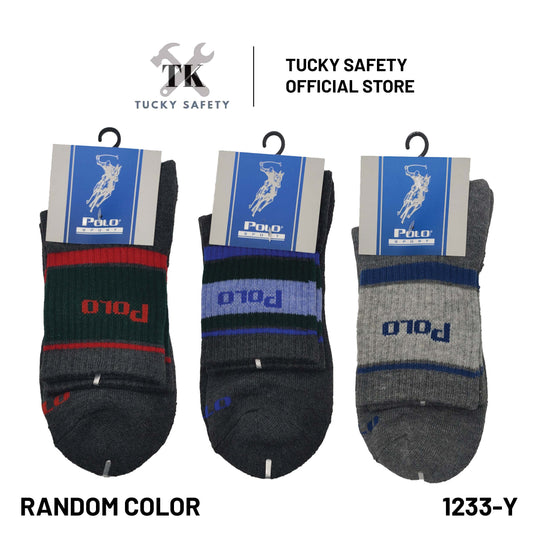 1233-Y [ POLO ] ORIGINAL MEN'S SPORT SOCK / STOKING SUKAN LELAKI (RANDOM COLOUR)