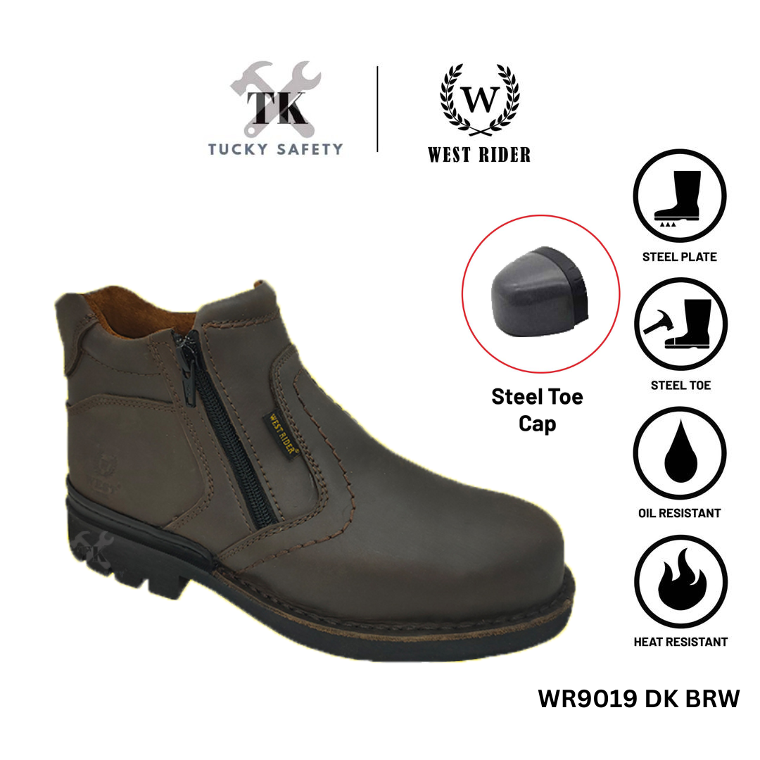 WR9019 -WEST RIDER MEN'S WORKING SAFETY BOOT / KASUT SAFETY KERJA LELAKI / MEN'S LEATHER WORKING SAFETY BOOT