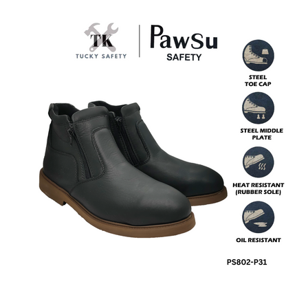 PS802 SERIES PAWSU MEN S SAFETY BOOT STEEL TOE PLATE HEAVY DUTY SAFETY BOOT KASUT KERJA LELAKI