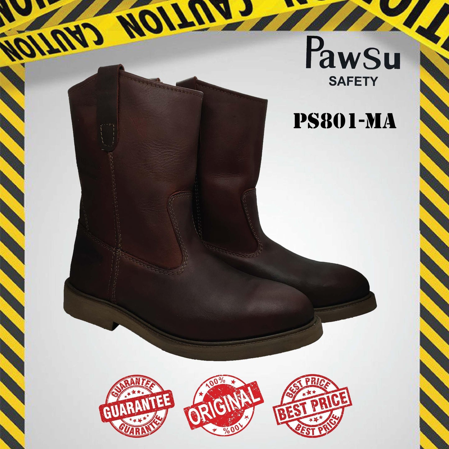 PS801 SERIES PAWSU MEN'S SAFETY BOOT / STEEL TOE PLATE HEAVY DUTY SAFETY BOOT / KASUT KERJA LELAKI