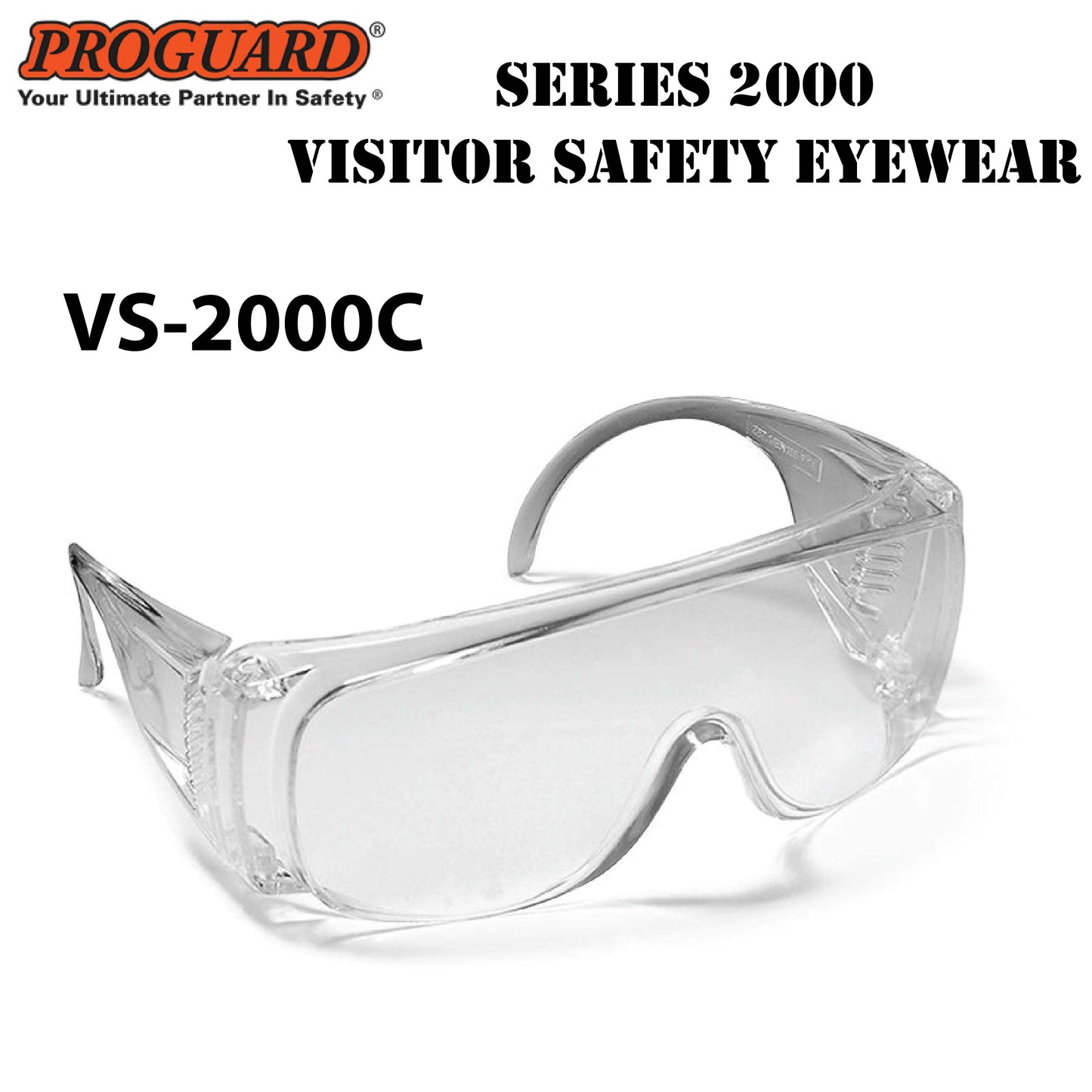 VS-2000 Clear & Smoke Lens PROGUARD Series 2000 Visitor Safety Eyewear VS-2000C / VS-2000S Impact Resistant Lens Clear Lens / Smoke Lens