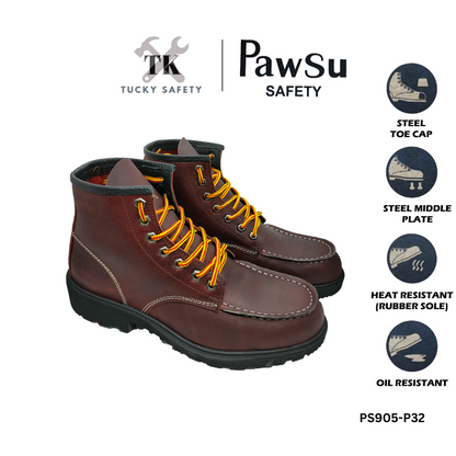 PS905 SERIES PAWSU MEN'S SAFETY BOOT / STEEL TOE PLATE HEAVY DUTY SAFETY BOOT / KASUT KERJA LELAKI