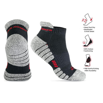 ST00221 - BLACK HAMMER Heavy Duty Sport Series Performance Low Ankle Socks Durable Comfort Cotton Sock Breathable Stokin Lelaki Kerja