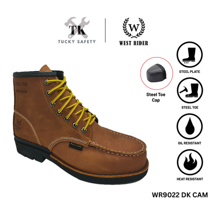 WR9022-WEST RIDER MEN'S WORKING SAFETY BOOT / KASUT SAFETY KERJA LELAKI / MEN'S LEATHER WORKING SAFETY BOOT