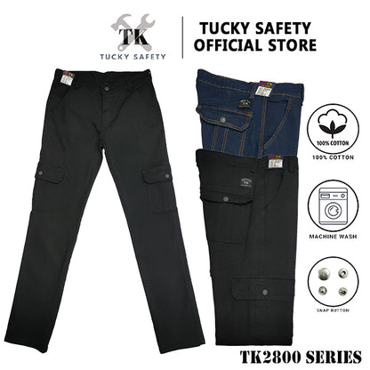 TK2800 - [ TK ] ( SIZE 28-50 )MEN'S HEAVY DUTY STRETCHABLE JEANS CARGO PANTS/ SELUAR CARGO KERJA  POKET TEPI LELAKI