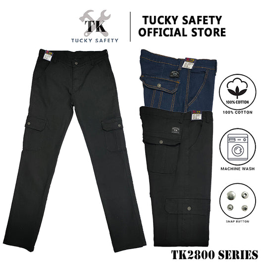 TK2800 - [ TK ] ( SIZE 28-50 )MEN'S HEAVY DUTY STRETCHABLE JEANS CARGO PANTS/ SELUAR CARGO KERJA  POKET TEPI LELAKI