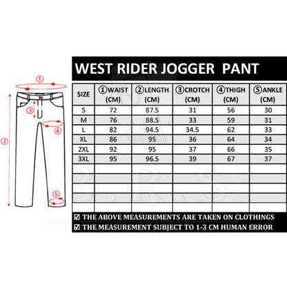 130 SERIES - WEST RIDER UNISEX STRETCHABLE LONG JOGGER PANTS 4 POCKET/ SELUAR PANJANG JOGGING 4 POKET UNISEX