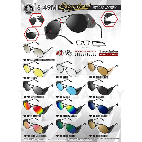 S-49M - SAFETY GUARD SUNGLASSES / WORK EYEWEAR PROTECTIVE PROTECTION GOGGLE SPECTACLES / CERMIN MATA KERJA