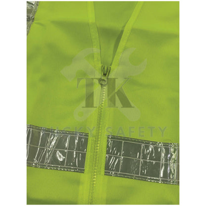 ?????READY STOCK?????VEST YELLOW FREE SIZE SAFETY WORKING VEST REFLECTIVE TAPES / ZIPPER VEST / BREATHABLE