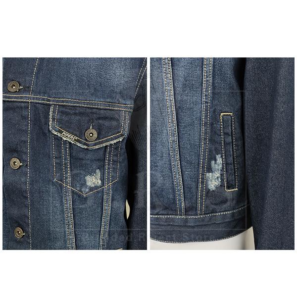 P921-45901 [ PIPERS ]  ( SIZE L-2XL ) MEN'S DENIM JEANS JACKET / PLAIN CASUAL LONG SLEEVE JACKET