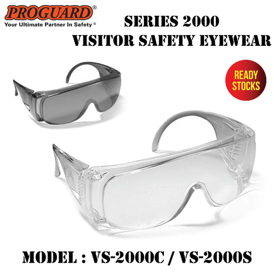 VS-2000 Clear & Smoke Lens PROGUARD Series 2000 Visitor Safety Eyewear VS-2000C / VS-2000S Impact Resistant Lens Clear Lens / Smoke Lens