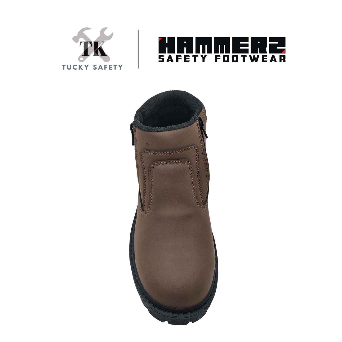 HM2-223 [ HAMMER 2 ] 6" Zip-Up Ankle Boots Leather Safety Boot Non-Metallic Toe Cap and Midsole