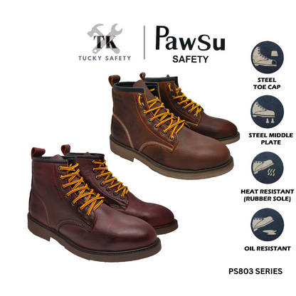 PS803 SERIES PAWSU MEN'S SAFETY BOOT / STEEL TOE PLATE HEAVY DUTY SAFETY BOOT / KASUT KERJA LELAKI