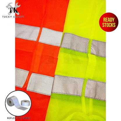 ?????READY STOCK?????( YELLOW / ORANGE ) FREE SIZE* SAFETY WORKING VEST REFLECTIVE TAPES / LOOP TAPE / BREATHABLE