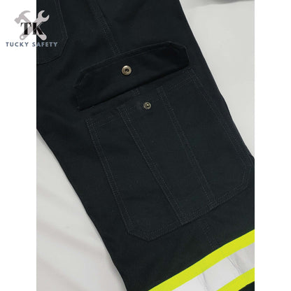 2166-2-BL Green Silver Line ( SIZE 28-50 ) WEST RIDER MEN'S REFLECTIVE WORKING PANTS STRAIGHT CUT / CARGO PANTS / SELUAR KERJA LELAKI