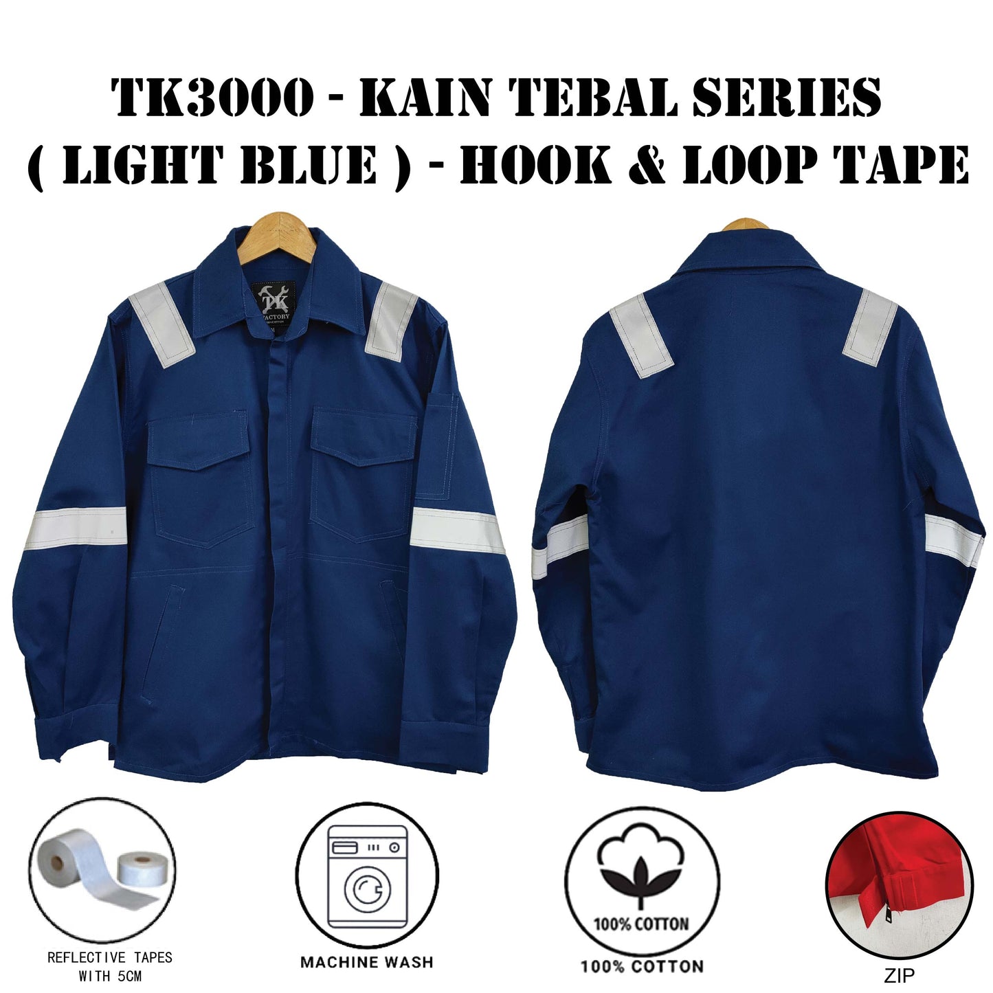 TK3000 - SIZE S - 6XL PPE SAFETY JACKET TK3000 KAIN TEBAL BAJU KERJA WORKING JACKET / BAJU KERJA / CLOTHES 3000