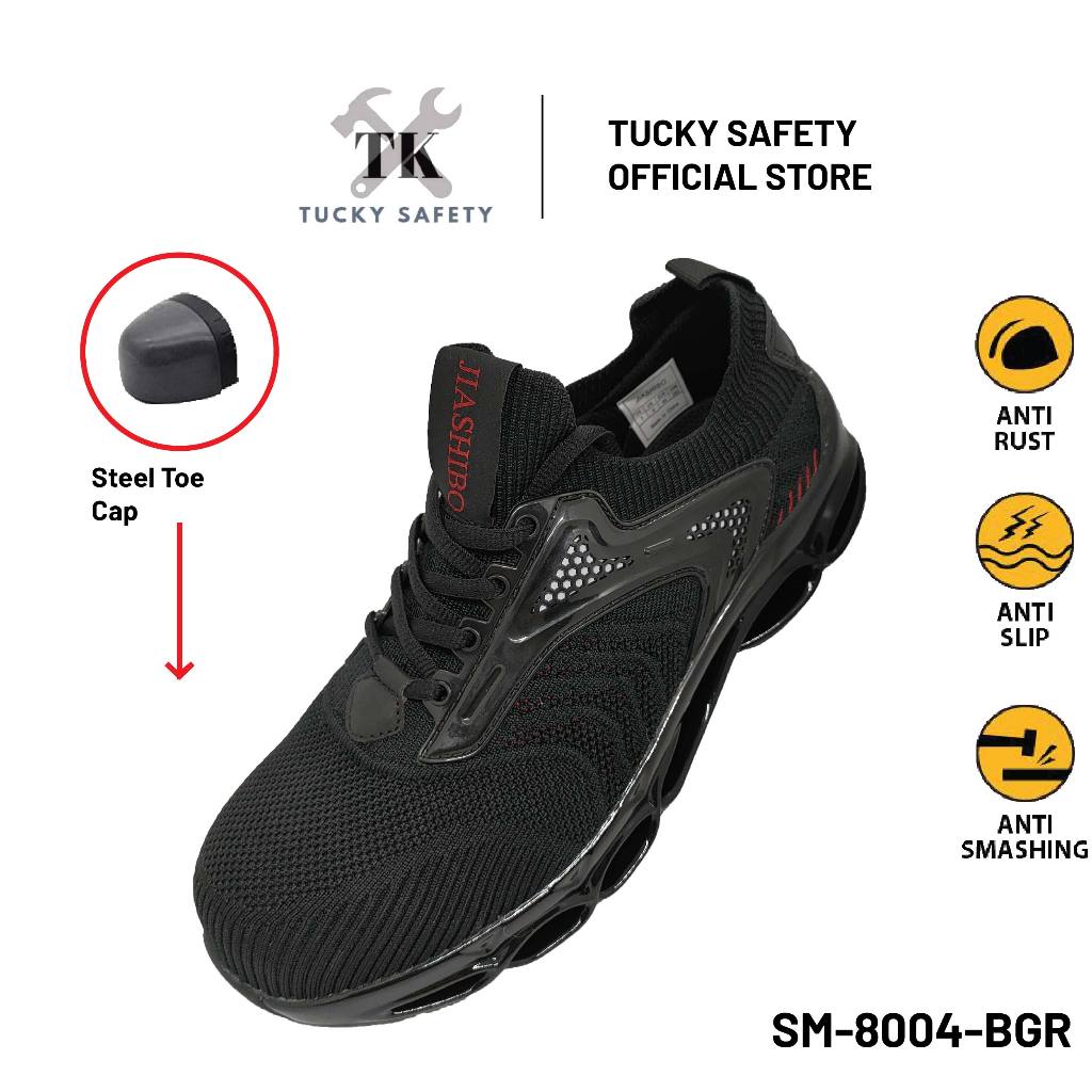 SM-8004-BGR Ultra Light Safety Shoe Men Steel Toe Cap Anti-smashing Light Weight Sport Safety Shoes Work Shoe