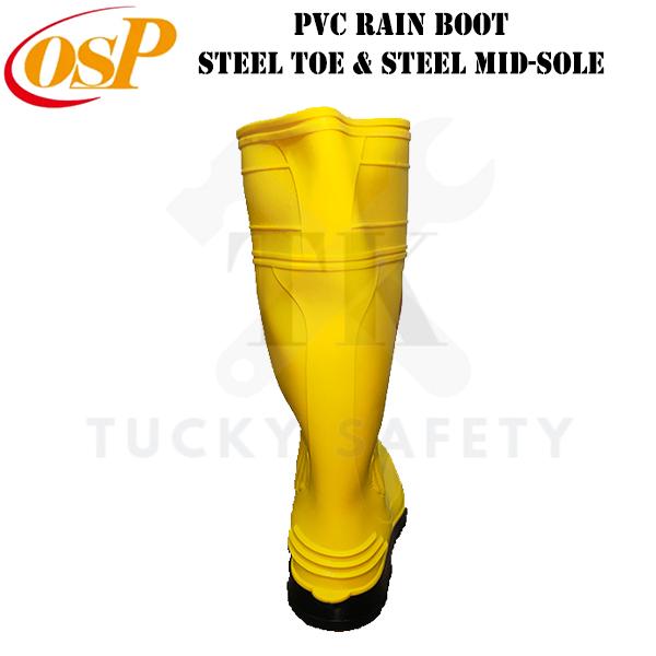 [ READY STOCK ] ( SIZE 5-11 ) OSP SAFETY RUBBER BOOTS WITH STEEL TOE CAP AND MID SOLE / RICO YELLOW BOOT