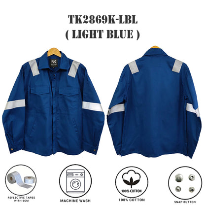 2869K Button - SIZE XS - 6XL PPE SAFETY JACKET / BAJU KERJA / CLOTHES ( BUTTON OR TAPE SERIES )