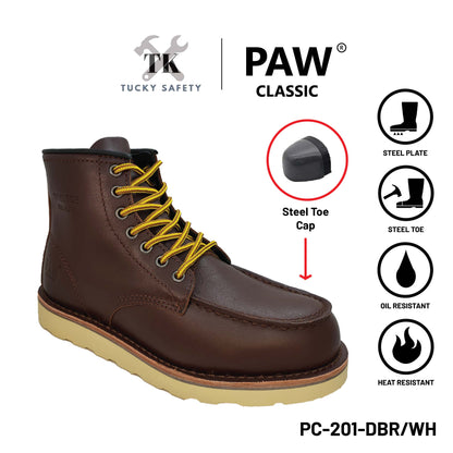 PC-201 [ PAW CLASSIC ] MEN'S HEAVY DUTY SAFETY BOOT / KASUT KERJA LELAKI SAFETY BOOT STEEL TOE STEEL PLATE SAFETY BOOT