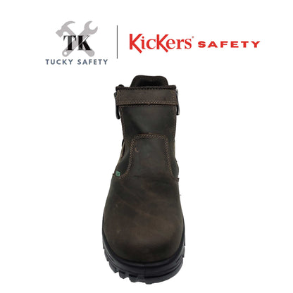3068 [ KICKERS SAFETY ] BUT KESELAMATAN ESD LELAKI ZIPPER KERJA BERAT HUJUNG KELULI PLAT KELULI MID CUT SAFETY BOOT ESD