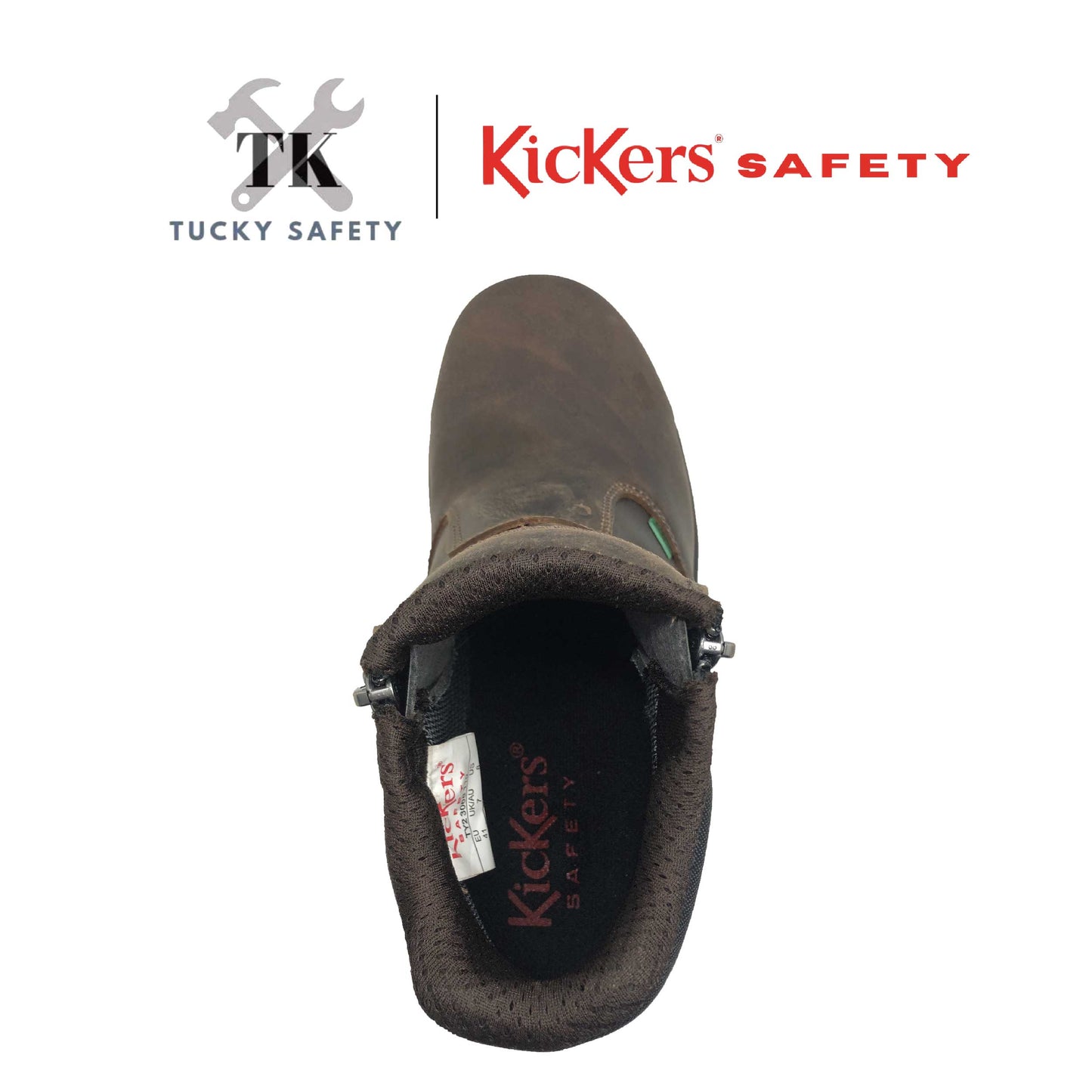 3068 [ KICKERS SAFETY ] BUT KESELAMATAN ESD LELAKI ZIPPER KERJA BERAT HUJUNG KELULI PLAT KELULI MID CUT SAFETY BOOT ESD