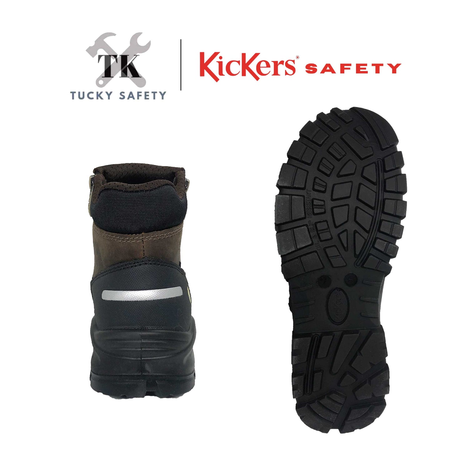 3068 [ KICKERS SAFETY ] BUT KESELAMATAN ESD LELAKI ZIPPER KERJA BERAT HUJUNG KELULI PLAT KELULI MID CUT SAFETY BOOT ESD